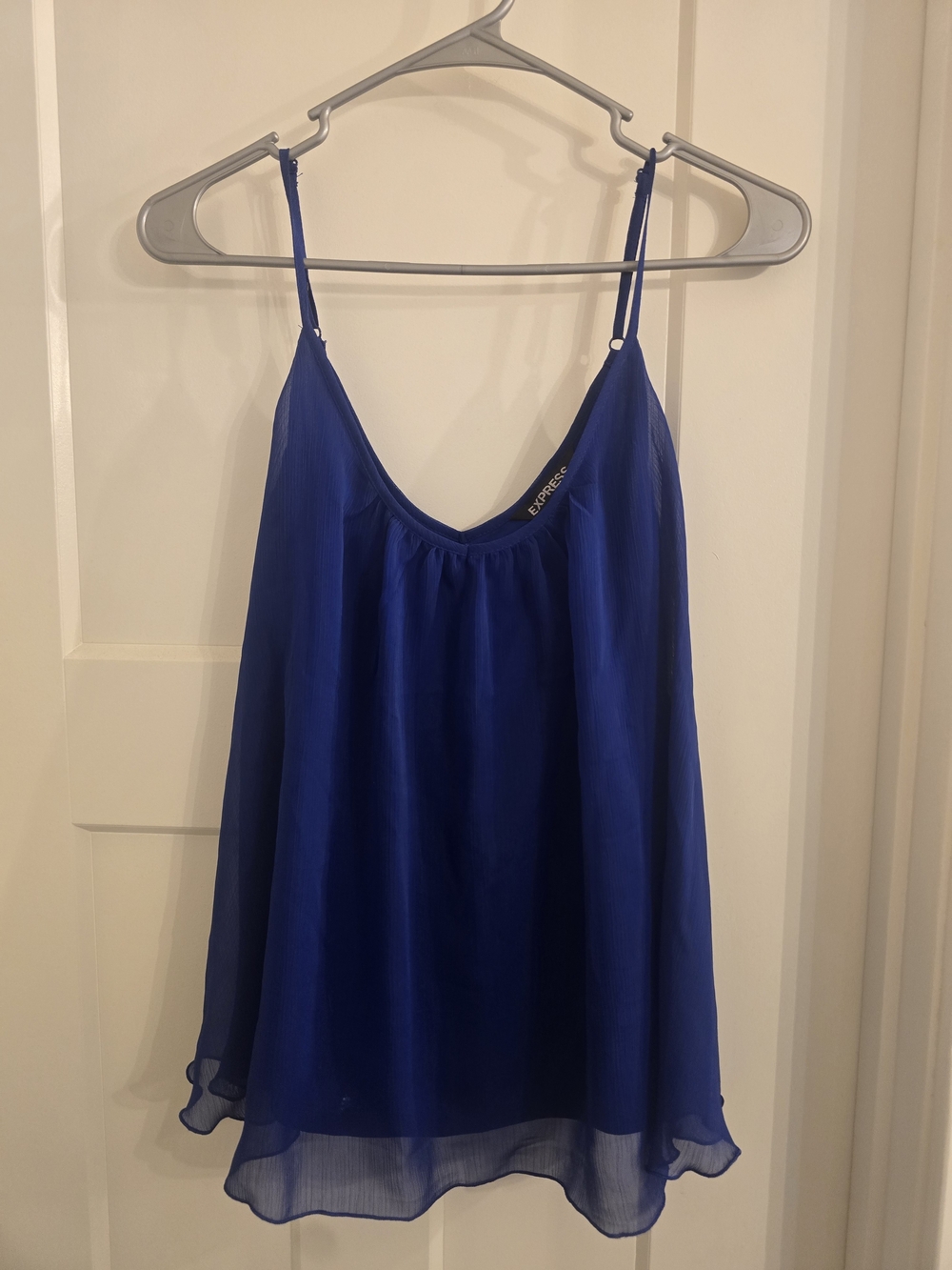 Express Royal Blue Chiffon Spaghetti Strap Tank